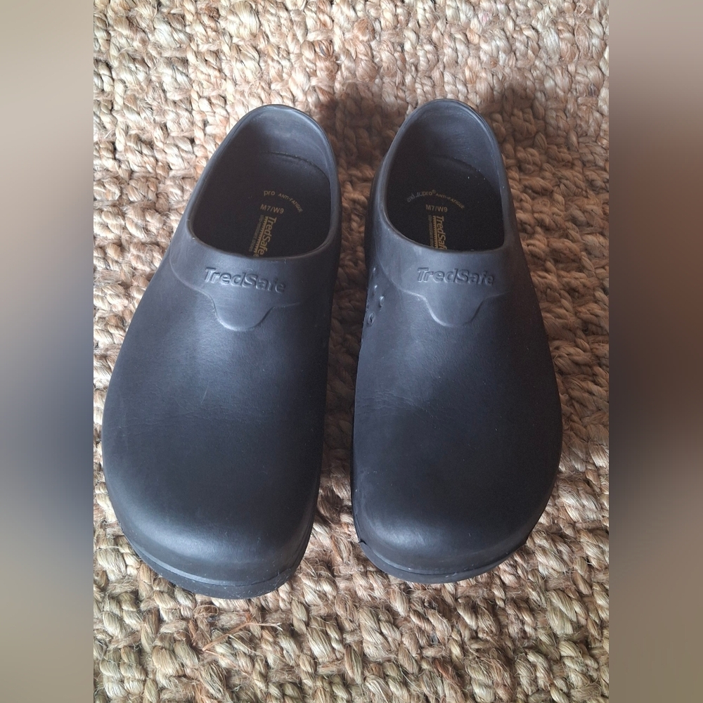 Tredsafe‎ Endropro Anti Fatigue Oil Slip Resistance Black Slip-On Shoes M7 W9 65